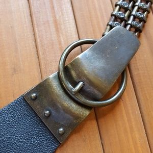Chico's Black Leather Stretch Belt,  Size SM